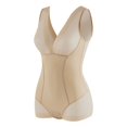 thumbnail image 4 of SWSMCLT Women's Shapewear Bodysuit Tummy Control V Neck Seamless Backless Mesh Short Sheer Spandex Nude Small, 4 of 4