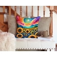 thumbnail image 3 of Colorful Sunflowers Fabric Decorative Pillow 14 in x 14 in, 3 of 5