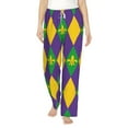 thumbnail image 2 of Kdxio Women's Comfy Stretch Mardi GrasPrint Drawstring Pajama Pants-Medium, 2 of 9