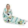 thumbnail image 3 of Catalonia Wearable Fleece Blanket with Sleeves and Pocket for Women Men, Super Soft Microplush Adult Wrap Full Body Blanket Robe for Lounge Couch 70" x 52", 3 of 6