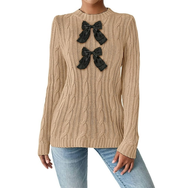 TINZ Sweater Dress Long Sleeve Oversized Tunic With Exquisite Embroidery And Panel Design Warm Winter Knit Vest Dress Long Pullover Sweater Belted Long Dress