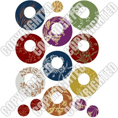 Nunn Design Collage Sheet Floral Circles For Scrapbook - Fits