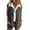 Coffee Color, variant on Women V-Neck Fleece Outerwear Vests Plush Button Down Jacket Tops Sleeveless Gilet Coats with Pockets Red M