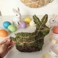 thumbnail image 4 of Ohufall Straw Woven Lichen Bunny Planter Pot Easter Decor For Home And Garden, 4 of 8