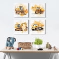 thumbnail image 3 of Construction Car Wall Art Boys Room Decor Truck Tractor Digger Canvas Print Pictures Construction Theme Posters Watercolor Vehicle Paintings Artwork for Bedroom Toddler Artwork Decorations 14x14 4Pcs, 3 of 6