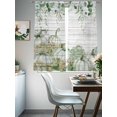 thumbnail image 4 of Fall Thanksgiving Sheer Curtains 63 inches Long 2 Panels Set Pumpkin Hydrangea Eucalyptus Wood Grain Tiers Sheers Rod Pocket Small Window Short Curtains for Kitchen Cafe, Each 52" W x 63" L, 4 of 7