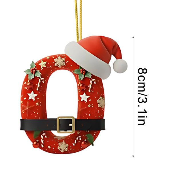 Decoraciones de Árbol de Navidad 2D Acrílico Decoración Carta Colgante con 26 Letras Diy Navidad Decoración Del Hogar Ornamentos Del Árbol de Navidad