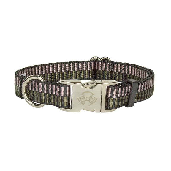 Country Brook Design® Porcelain Earth Regency Stripes Premium Dog Collar-Medium
