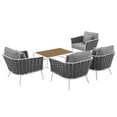 thumbnail image 3 of Modway Stance 5 Piece Outdoor Patio Aluminum Sectional Sofa Set, 3 of 8