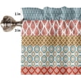 thumbnail image 5 of Boho Window Tier Curtains 24 Inches Long Set of 2 Panels, Half Windows Rod Pocket Kitchen Curtains Bohemia Tribal Paisley Flower Morris Morocco Small Kitchen Drapes for Bathroom Cafe 54''''x24'''', 5 of 5