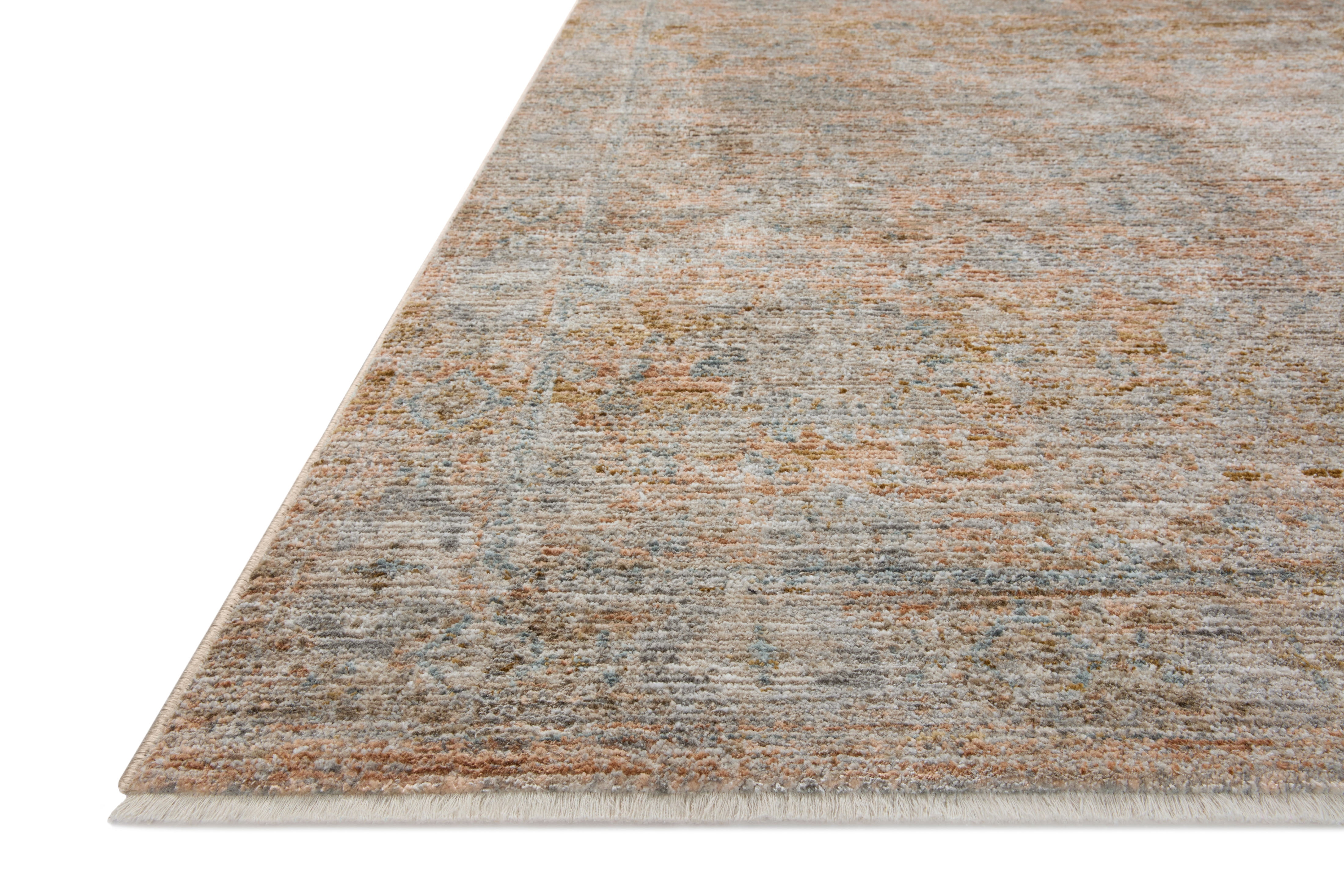 Jean Stoffer x Loloi Katherine Terracotta / Smoke 5'-3" x 5'-3" Round Accent Rug
