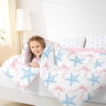 thumbnail image 3 of jejeloiu Watercolor Starfish Bow Full Size Comforter Sets For Girls,Girly Ocean Accent Bedding Comforter Set,Light Blue,Pink Reversible,3pcs,1 Comforter and 2 Pillowcases, 3 of 7