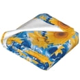 thumbnail image 2 of Bingfone Blue Ocean Wave Sunflower Print Flannel Fleece Blanket Throw Blanket for Bed,Sofa,Couch,Travel,Camping(80"x60" ), 2 of 8