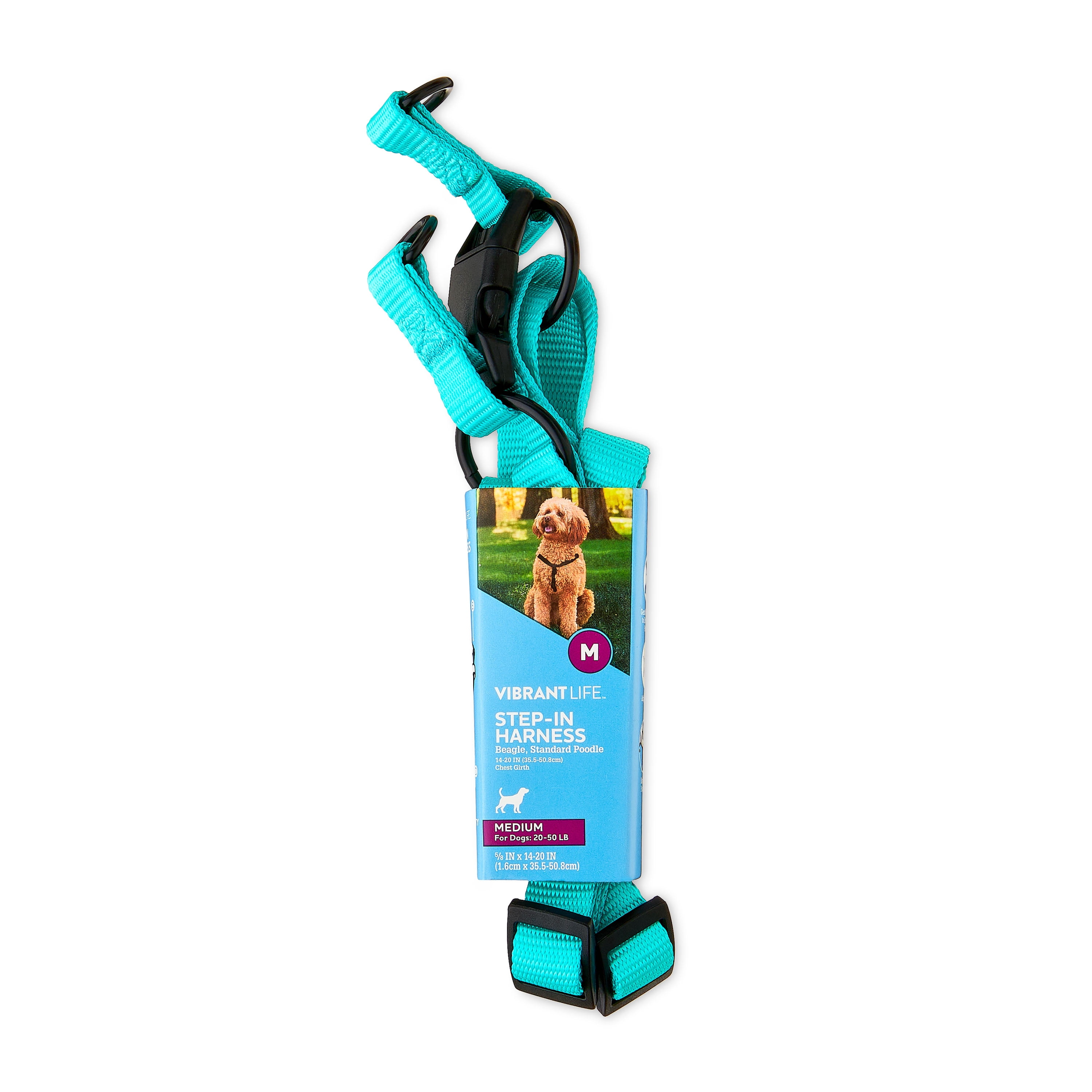 Vibrant Life Polyester Step-in Dog Harness, Teal, M