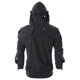 thumbnail image 5 of Retro Dark Masked Drawstring manga larga con capucha botón decorativo hombres Top Pompotops  oipoqjl16957, 5 of 6