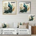 thumbnail image 4 of Designart "Peacock in Blue Ink Serene Beauty IV" Animals Floater Framed Canvas Wall Art, 4 of 7