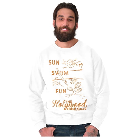 The Hollywood Hideaway Sun Swim Fun Sweatshirt for Men or Women Brisco Brands S