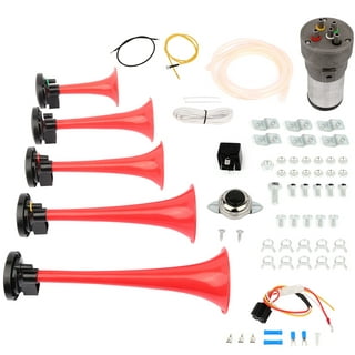 Car Motorcycle Five-tube Gas Horn 12V/24V Modified Electric Music Horn