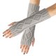thumbnail image 4 of Guantes de lana de punto con rombos para mujer, cálidos y versátiles, con mangas de medio dedo y mangas extendidas sin dedos para invierno., 4 of 8