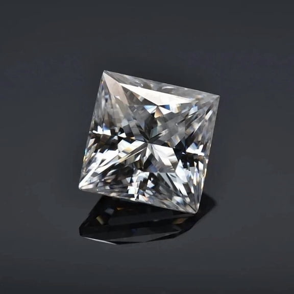 2CTW Princess Cut Certified Colorless Moissanite VVS1 Clarity Loose Stone Ideal for Rings, Engagement Jewelry, and Custom Designs