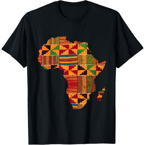 t-shirt Cool Africa Map Kente Cloth Gift For Men Women African Lover T-Shirt.