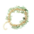 thumbnail image 1 of Xiao Hua Pulsera de cuentas hecha a mano, ideal para hombres y mujeres, con borlas de cristal de piedra natural irregular y gota de agua de piedra triturada (verde)., 1 of 5