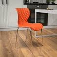 thumbnail image 2 of Flash Furniture Lowell Adult Contemporary Plastic Stack Chair for Waiting Rooms, Orange, 2 of 11