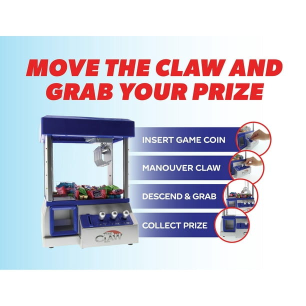 Mini Claw Machine Toy Gift for Kids, Small Electronic Blue Fill
