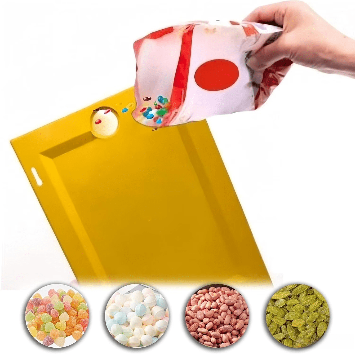Candy Dispenser Picture Hanging Candy Frame, Gumball Machine In A Frame, Handy Fast Distribution Candies, Nuts, Dog & Cat Treats, Suitable For Birthday & Holiday Gifts (Yellow)