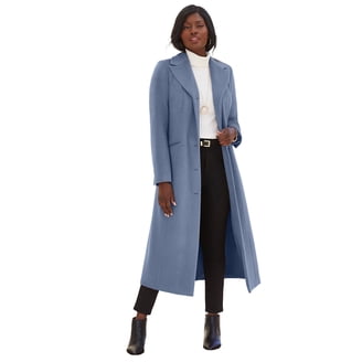 Jessica London Women's Plus Size Long Wool-Blend Coat With Faux