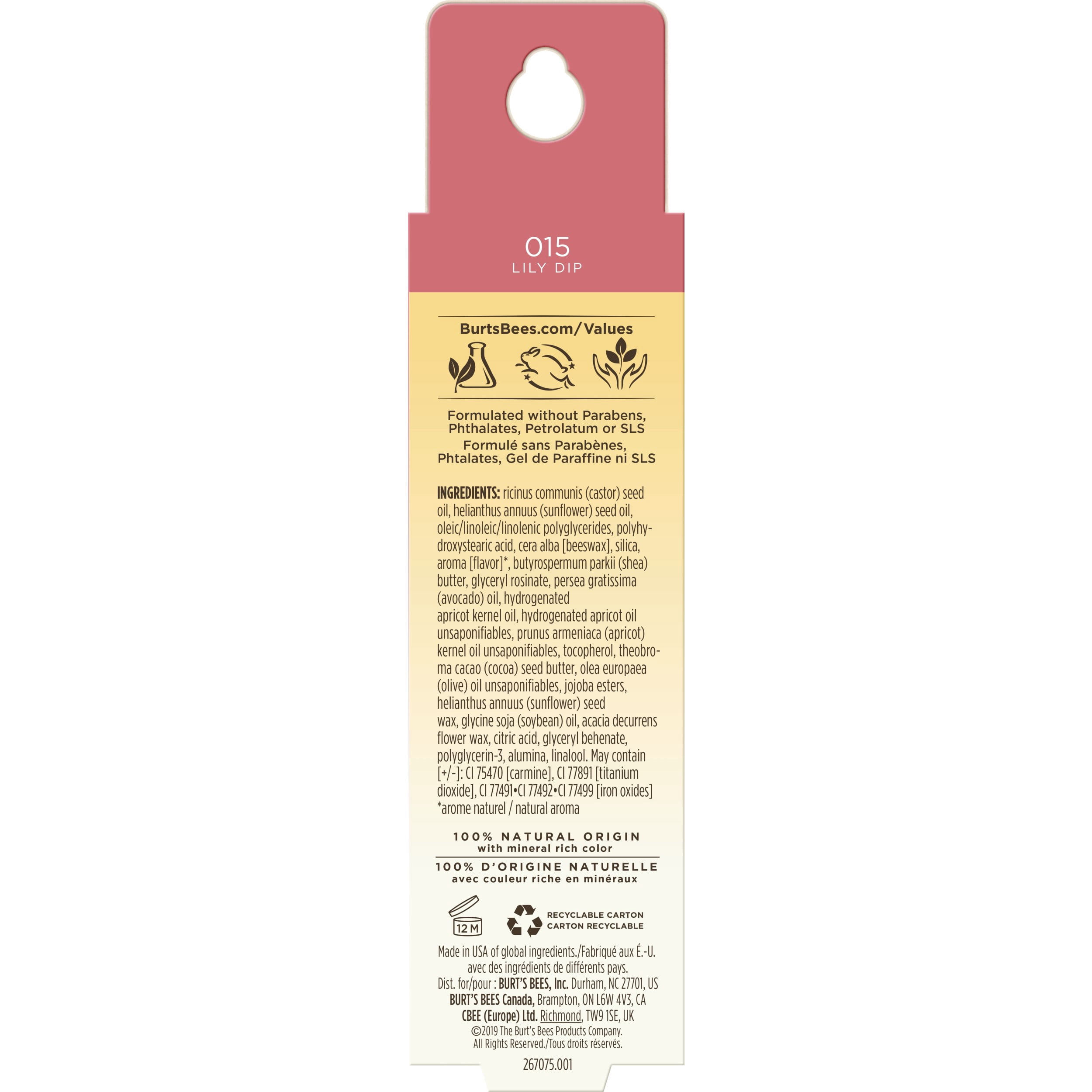Burts Bees 100% Natural Origin Moisturizing Lip Gloss, Lily Dip - 1 Squeeze Tube