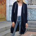 thumbnail image 2 of Women's Zip Up Hoodies Oversized Fleece Long Sweatshirts Casual Long Sleeve Hoodie Jacket Coat, 2 of 7
