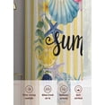 thumbnail image 6 of Starfish Shell Wreath Sheer Curtains 96 Inch Long 2 Panels, Summer Lemon Yellow Stripes Retro Light Filtering Rod Pocket Curtains, Sheer Voile Drapes for Living Room Bedroom, 52"x96", 6 of 8