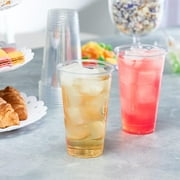 GUSTO 24 oz Clear Plastic Cups, Disposable Drinking Cups for Iced Coffee, 100 Count