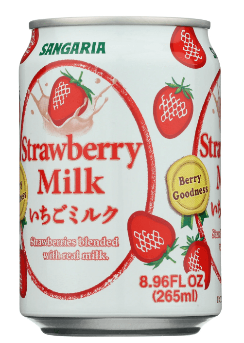Sangaria Strawberry Milk Made with Real Milk and Fruit Juice 8.96 fl oz (265ml) (24 Pack)