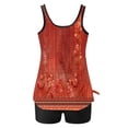 thumbnail image 5 of ZQUUVOU Women's Tankini Two Piece Tummy Control Crew Neck Swimsuits (A-Red,S), 5 of 5