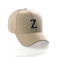 thumbnail image 1 of Classic 3D Raised Initial Letters A to Z Structured Baseball Hat Cap Adjustable, Khaki Hat White Black Letter Z, 1 of 4