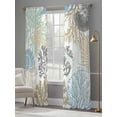 thumbnail image 4 of Summer Marine Life Sheer Curtains 2 Panels Set Graffiti Corals Shell Sea Conch Starfish Colorful Sheer Window Curtains Light Filtering Rod Pocket Voile Drapes for Bedroom Living Room 52"X108", 4 of 9