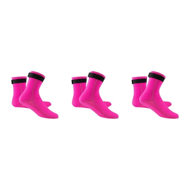 Greeniant Botas de buceo de neopreno Calcetines de buceo de surf de 3 mm Rosa roja XS Type1 NO1