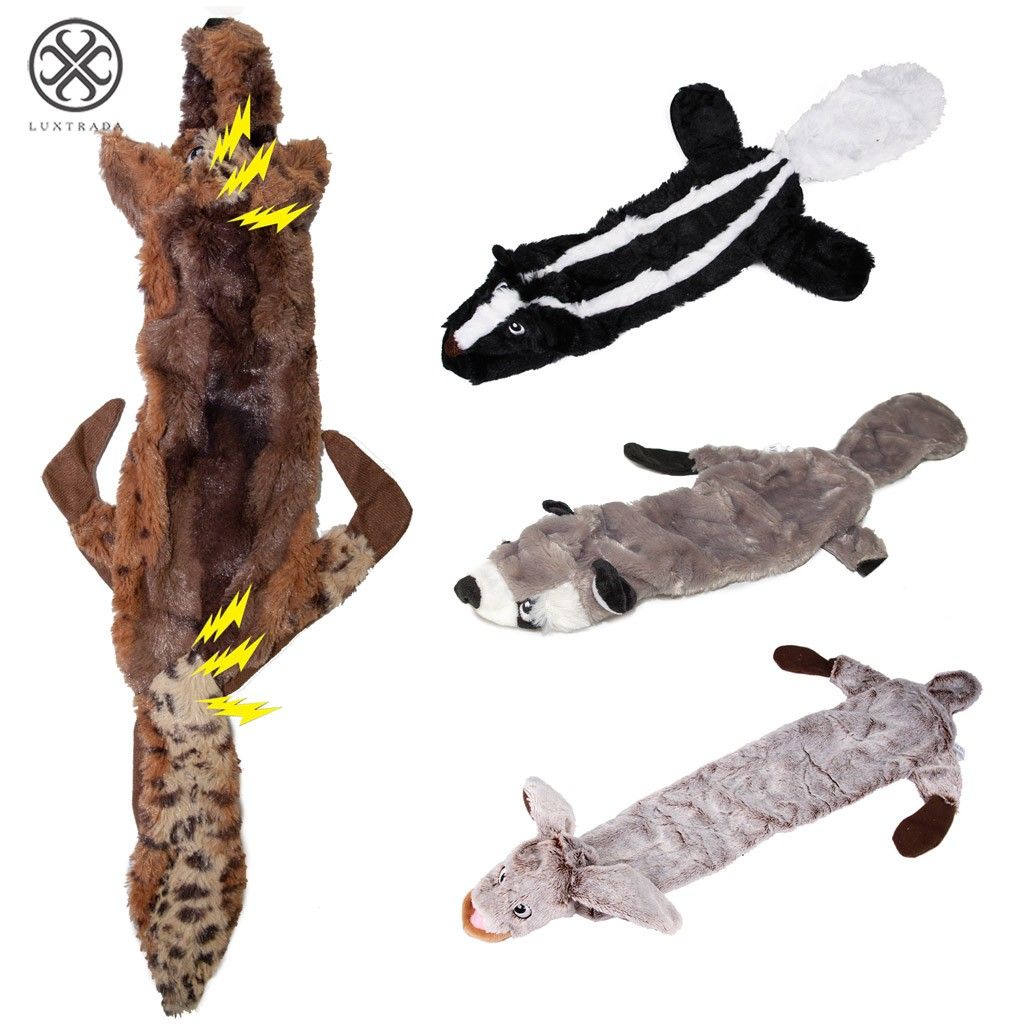 Luxtrada 4 Packs 23.6inch No Stuffing Dog Toys Squeaky Toys for Dogs with Squeakers Set Plush for Small Medium Large Dog Pets