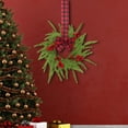 thumbnail image 4 of Small Christmas Wreath Berry Accented Mini Artificial Christmas Wreath Pine Greenery Hanging Wreath for Shelf Farmhouse Home Window Door DIY Xmas Holiday Party Decor 1Pcs, 4 of 7