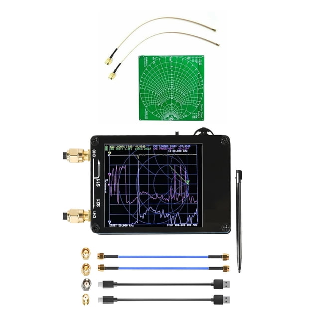 VNA 10KHz-1.5Ghz Vector Network Analyzer Kit MF HF VHF UHF 2.8" Antenna Analyzer Measuring Spectrum Analyzer VNA ,Multiple Functions