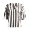 thumbnail image 4 of Women's Button Down Shirt Striped Linen Casual Lightweight Shirt Dresses Casual Breathable Loose Fit Blouse, 4 of 5