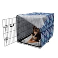 thumbnail image 2 of Indigo Dog Crate Cover, Paisley Design with Feathers and Wavy Floral Print, Easy to Use Pet Kennel Cover for Medium Large Dogs, 35" x 23" x 27", Pale Blue Navy Blue, by Ambesonne, 2 of 6