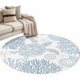 thumbnail image 2 of Blue Sea Turtle Round Rugs 3ft, Coastal Coral Summer Beach Nautical Non Slip Washable Rug Runner, Low Pile Indoor Floor Carpet Mat Bathroom Rugs for Living Room, Bedroom, Kids Room, 2 of 9
