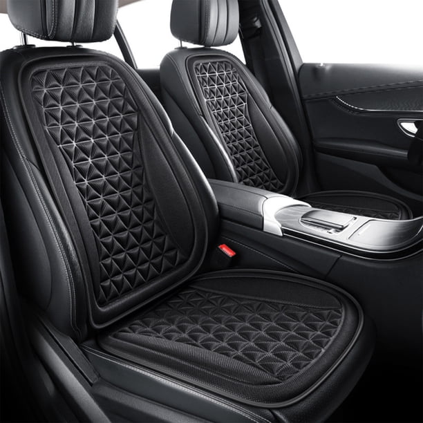 Almohadilla para asiento de coche, respaldo ventilado, confortable y fresca para el verano, universal para todas las estaciones, negra