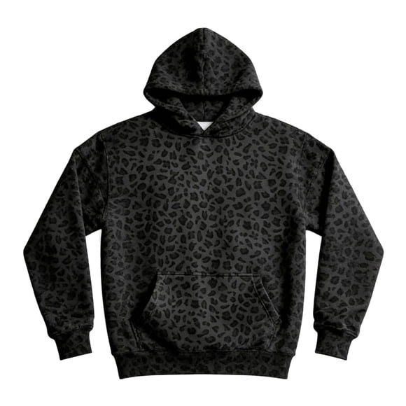 Fiaer Leopard Hoodie for Women Fleece Hooded Sweatshirt Oversized Hoodies for Women Trendy Black XXXL