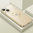 thumbnail image 1 of SaniMore for iPhone 14 Plus 6.7" 2022 Case with Lens Flim + Dust Cover Anti-greasy Anti-fingriprint All-inclusive Drop Resistant Ultra-thin Rugged Electroplated Case For iPhone 14 Plus, Gold, 1 of 8