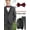 Grey, variant on Men'S 4pcs Solid Dress Suit Set, Shawl Lapel Collar One Button Blazer Elegant Classic Set + Classic Bow Tie, For Wedding Banquet Formal Occasions, Perfect Gift for Special Events