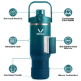 thumbnail image 5 of GEDUX 32oz Stainless Steel Tumbler with Handle and Straw, Vacuum Insulated Water Bottle with 2-in-1 Lid (Chug/Straw) and Silicone Boot，Keeps Drinks Hot and Cold, 5 of 6
